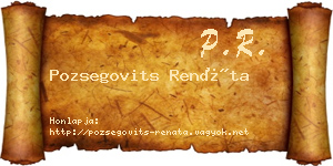 Pozsegovits Renáta névjegykártya